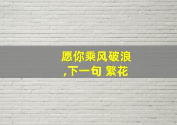 愿你乘风破浪,下一句 繁花